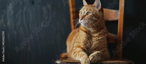cat sitting on a chair. wit...