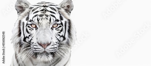 Face of a white bengal tige...