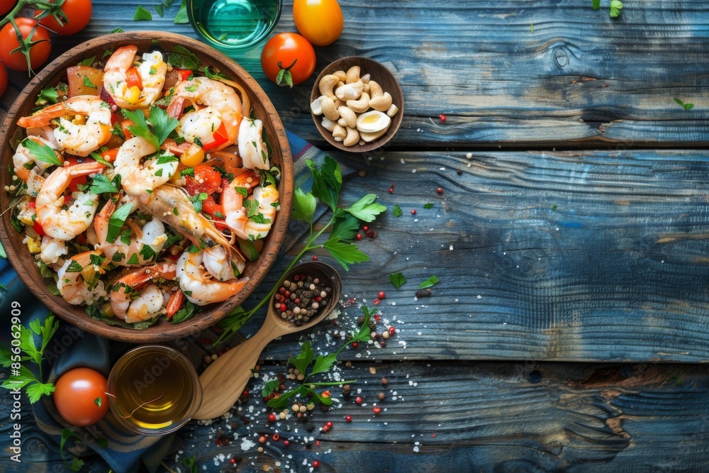 Delicious Shrimp Salad with Fresh Vegetables Delicious Shrimp Salad with Fresh Vegetables
