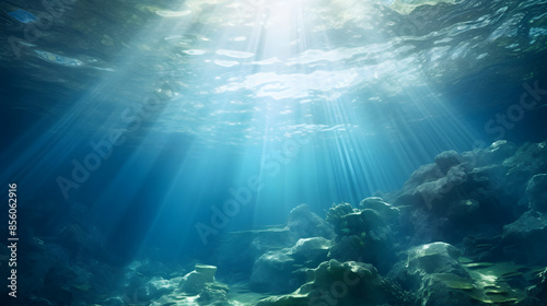 Wallpaper Mural Dark blue ocean surface seen from underwater Torontodigital.ca