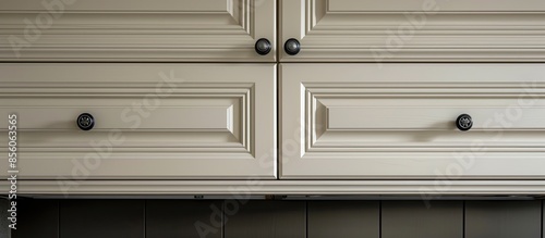 Cabinetry detail of a contemporary classic styled designer kitchen. with copy space image. Place for adding text or design