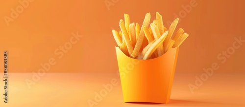 French fries on pastel back...