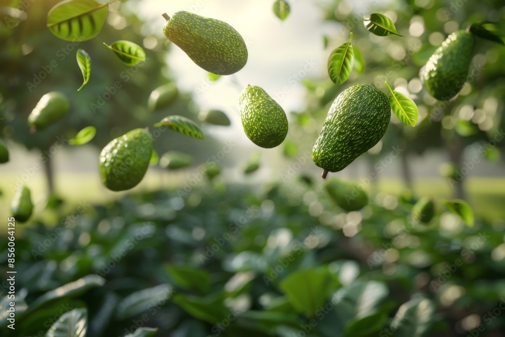 Avocados Falling from Trees in Orchard Avocados Falling from Trees in Orchard