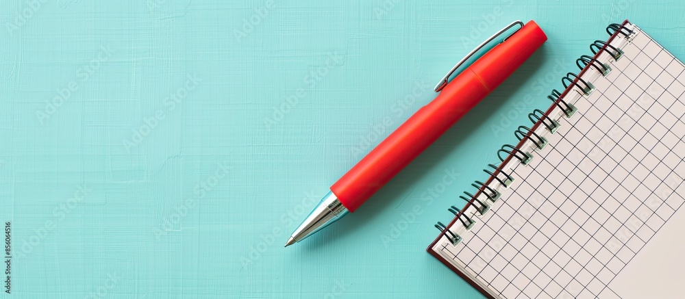 pen over note book pastel background Red Pen Isolated. with copy space image. Place for adding text or design pen over note book pastel background Red Pen Isolated. with copy space image. Place for adding text or design