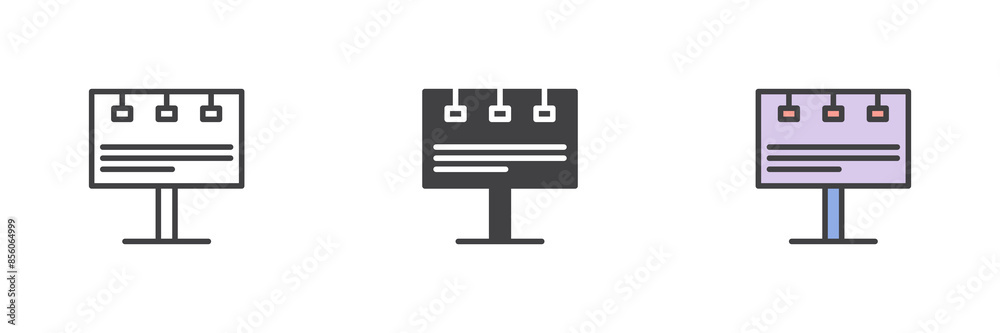 Billboard different style icon set Billboard different style icon set