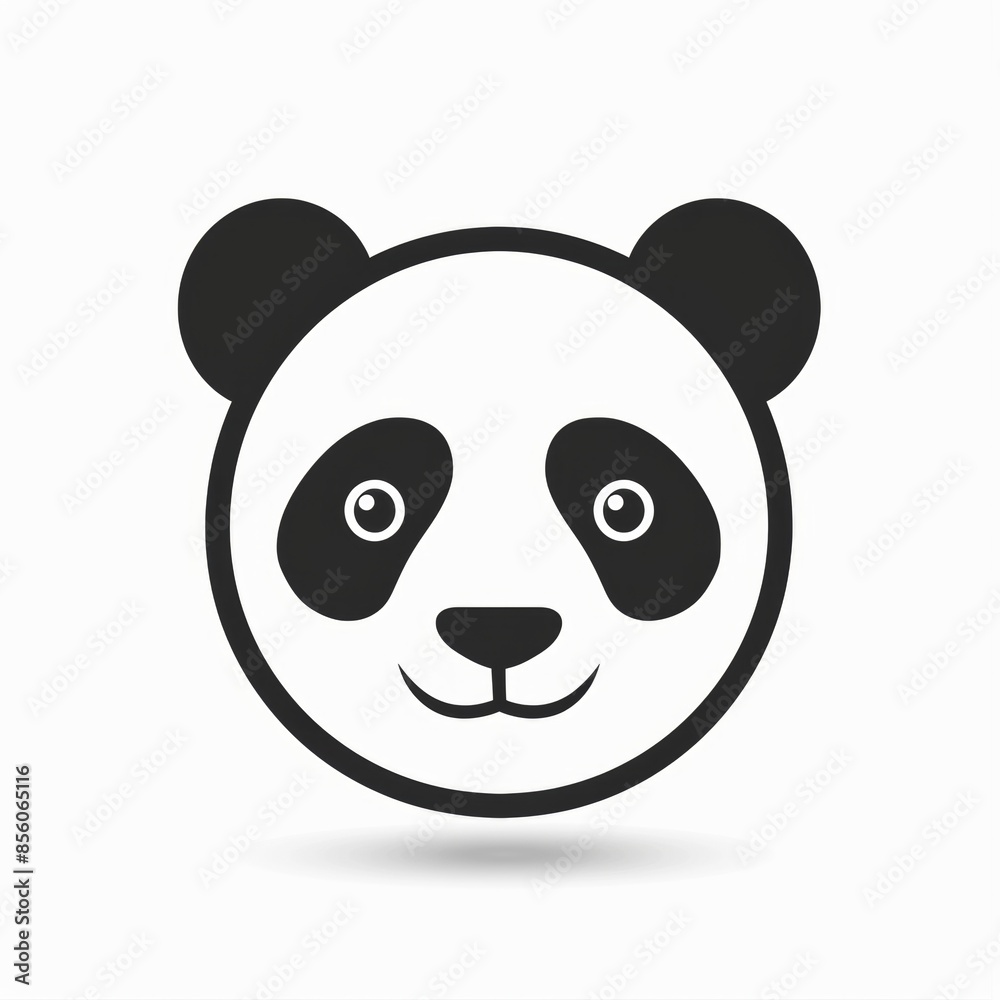 Vector illustration icon of a cute panda head over white background. Vector illustration icon of a cute panda head over white background.