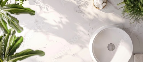Top view of toilet bowl and...