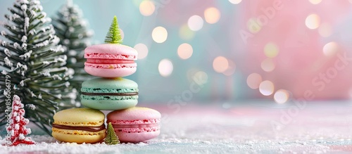 tasty pastry macarons or ma...