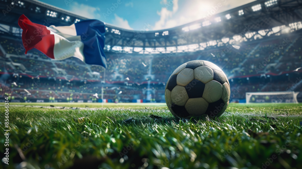 Naklejka premium UEFA EURO 2024 Soccer Ball with Flag of Germany, England, Spain, Italy, France, Portugal, Poland, Ukraine, Switzerland, Hungary, Turkey, Serbia, Belgium, Slovenia, Croatia