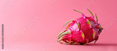 Red dragon fruit on pastel ...