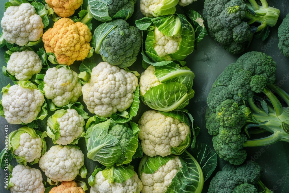Fototapeta premium Colorful Variety of Cauliflower and Broccoli