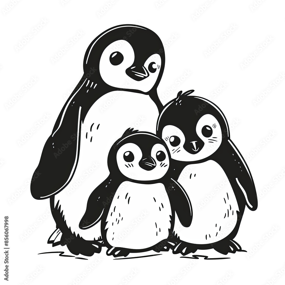Fototapeta premium cute baby penguin, illustration, ai generative