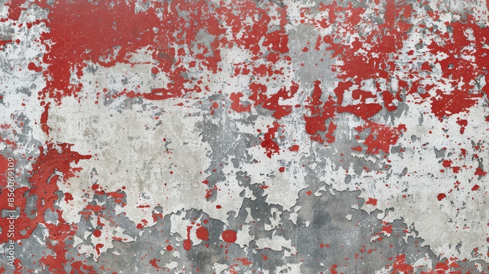 Grunge painted metal background with red paint splatter, silver, white and gray grungy textured design. Grunge painted metal background with red paint splatter, silver, white and gray grungy textured design.