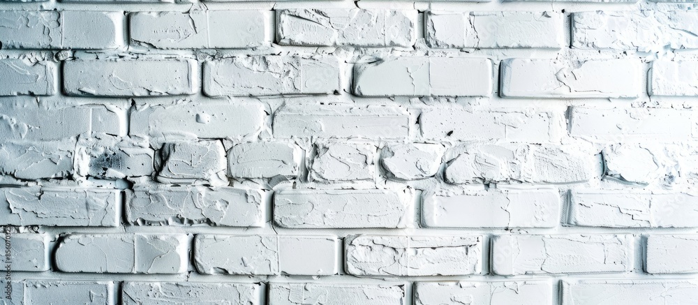 Fototapeta premium Modern white brick wall texture for background. Copy space image. Place for adding text or design