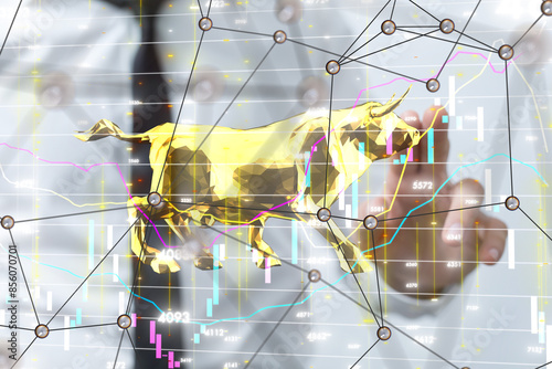 stock market 3d modern in hand