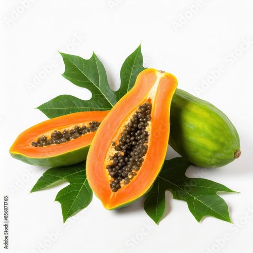 Wallpaper Mural Papaya isolated on white background Torontodigital.ca