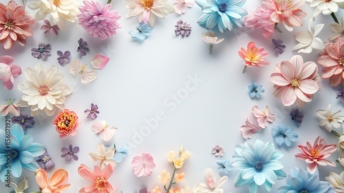 Wallpaper Mural pastel flowers frame or picture invitation greeting card Torontodigital.ca
