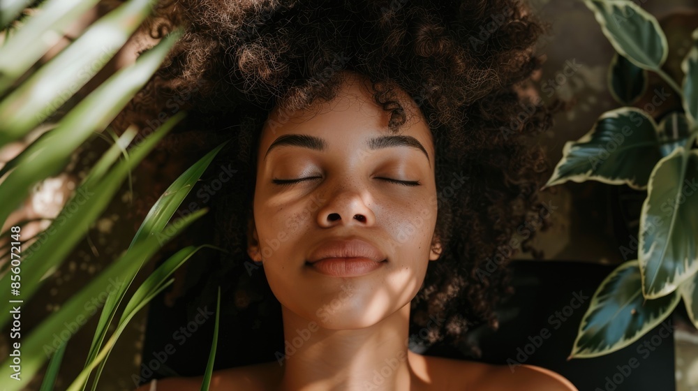 Girl with eyes closed relaxing on massage table Girl with eyes closed relaxing on massage table