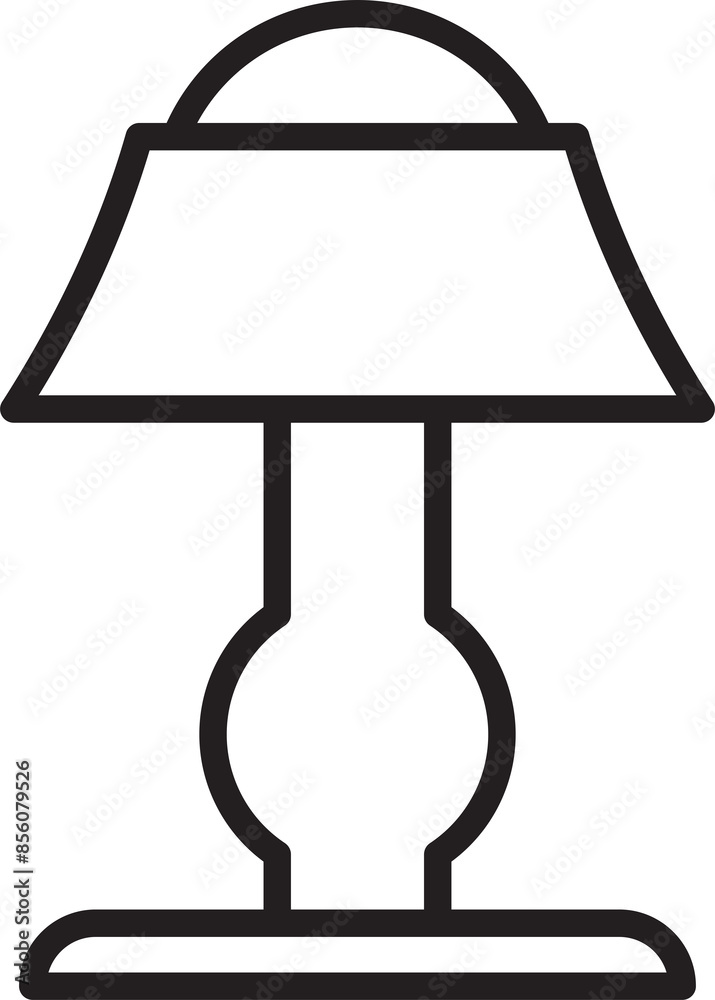Bedside Lamp Line Icon Bedside Lamp Line Icon