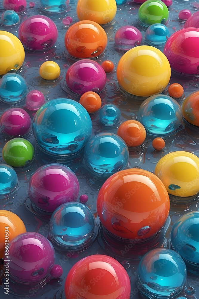 a digital painting of colorful bubbles and bubbles Vibrant 3D Liquid Sphere Wallpaper A Splash a digital painting of colorful bubbles and bubbles Vibrant 3D Liquid Sphere Wallpaper A Splash