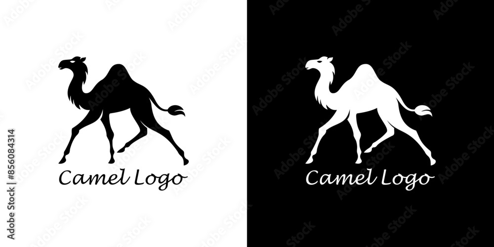 Logo design in the shape of a running camel Logo design in the shape of a running camel