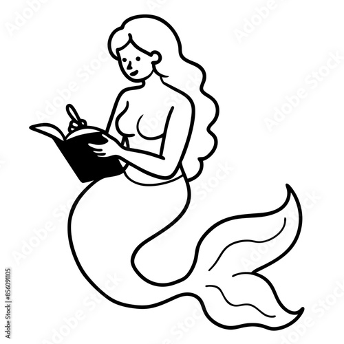 Beautiful little mermaid Underwater world Coloring book for kids