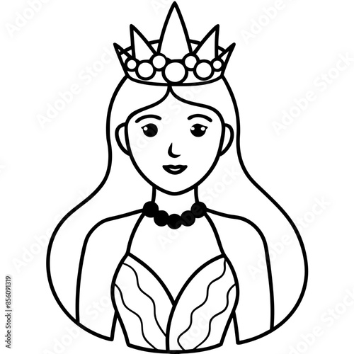 Beautiful little mermaid Underwater world Coloring book for kids