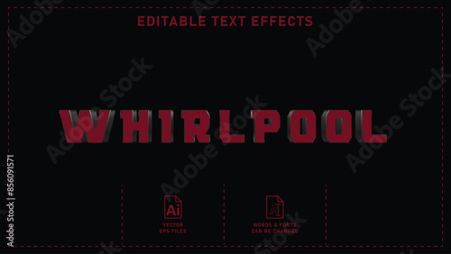 Whirlpool editable text effects. vector eps files.