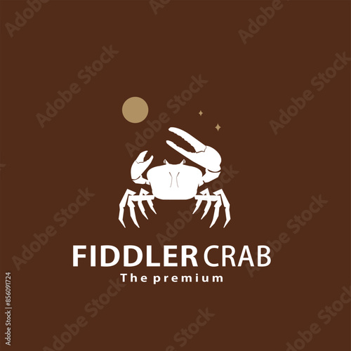 vintage retro hipster fiddler crab logo vector outline silhouette art icon