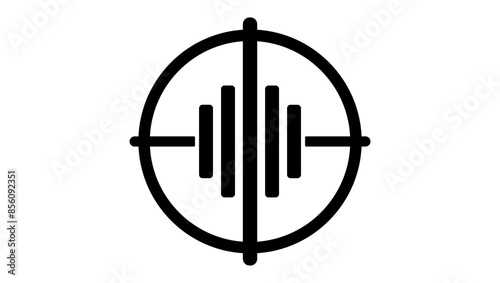 record studio logo , black isolated silhouette