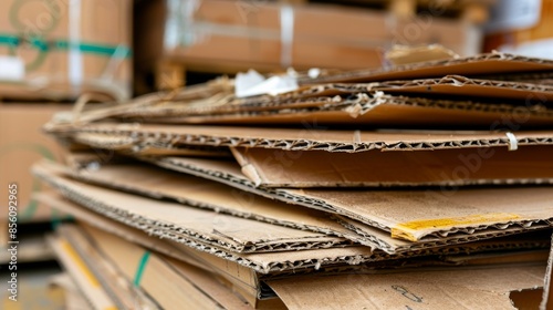 Close-up of Stacked Cardboard