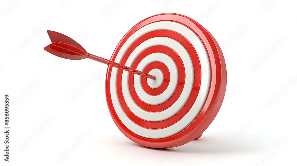 Target and Arrow Icon Symbolizing Goal Setting and Achieving Success in 3D Rendering Target and Arrow Icon Symbolizing Goal Setting and Achieving Success in 3D Rendering