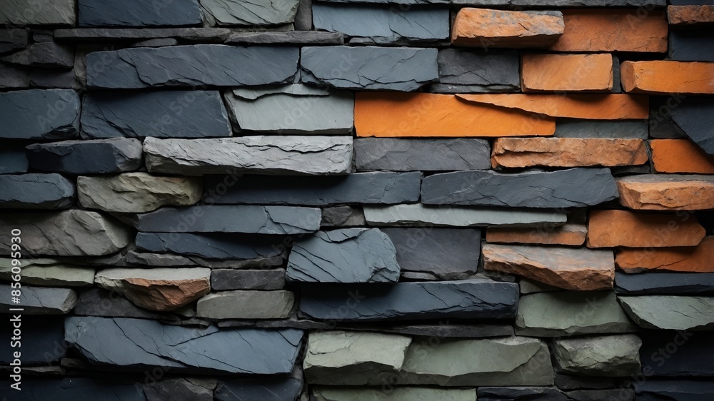 Texture of A BEAUTIFUL, HIGHLY-TEXTURAL SLATE BLENDING GREYS, BLUES, GREENS AND ORANGES which can be used as a background Texture of A BEAUTIFUL, HIGHLY-TEXTURAL SLATE BLENDING GREYS, BLUES, GREENS AND ORANGES which can be used as a background