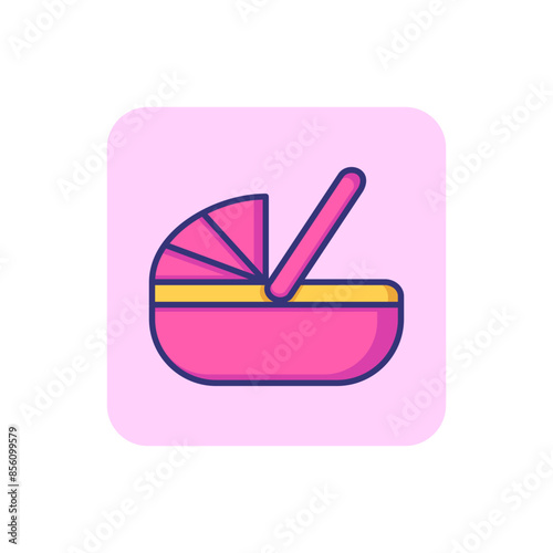 Baby bassinet line icon. Newborn concept. Childhood, accessories, portable. Vector illustration for topics like childhood, nursery, travelling with kids