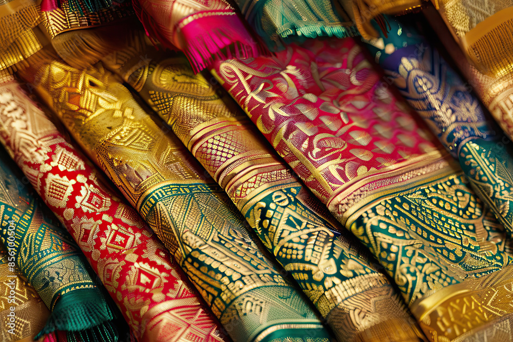 Photographs of silk with beautiful ancient patterns. Photographs of silk with beautiful ancient patterns.