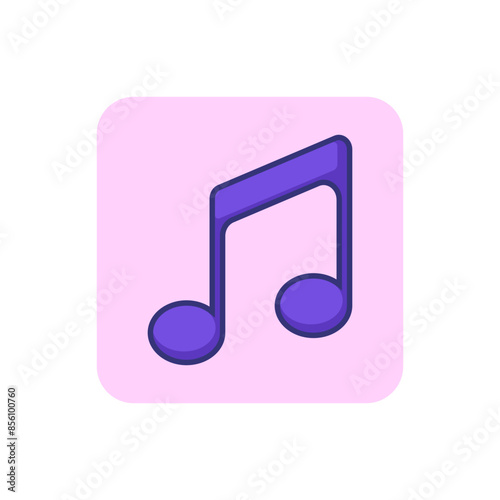 Beamed note line icon. Tone, melody, chord. Music concept. Vector illustration can be used for topics like audio, composition, song
