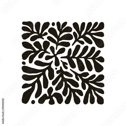 Floral abstract elements. Botanical composition. Modern trendy Matisse minimal style. Floral poster, invite. Vector arrangements for greeting card or invitation design