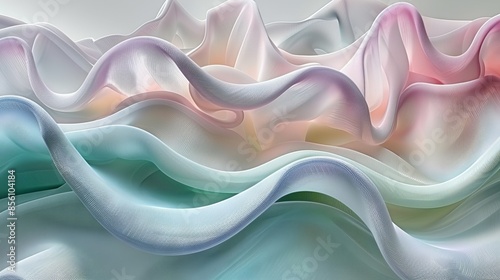 Wallpaper Mural An abstract image with smooth waves of different colors creating a dynamic and harmonious visual effect. Torontodigital.ca