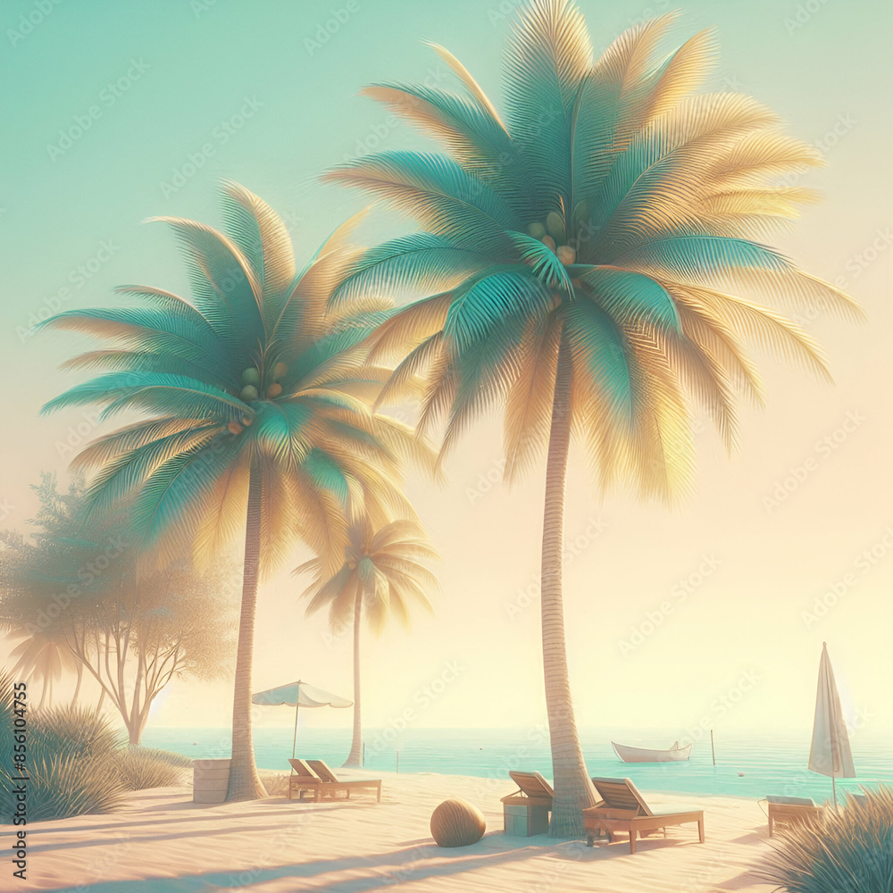 Obraz premium trees on the beach