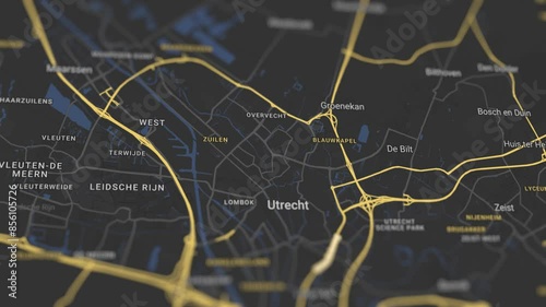 Utrecht Map Netherlands, Slider Shot photo