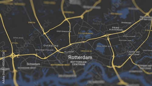 Rotterdam Map Netherlands, Slider Shot