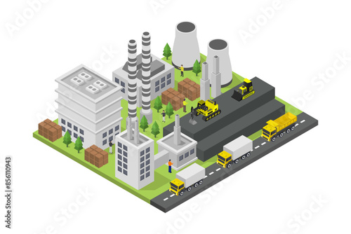 Coal power plant isometric