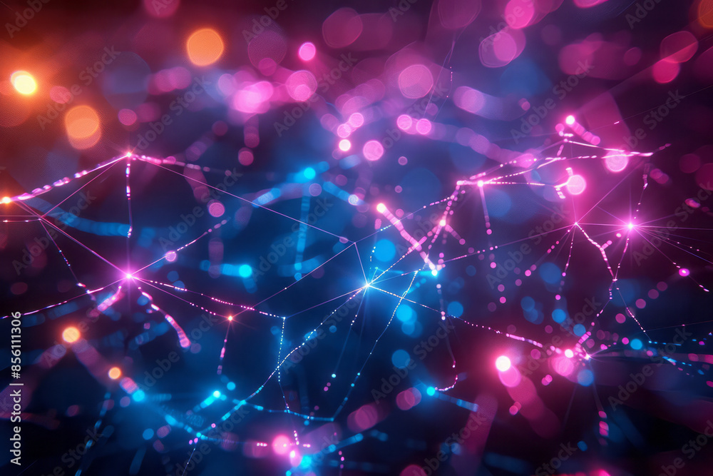Neon lines creating a web of glowing visual effects in a dark space, Neon lines creating a web of glowing visual effects in a dark space,