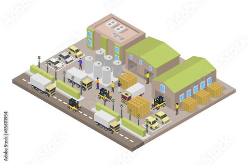 Recycling center isometric