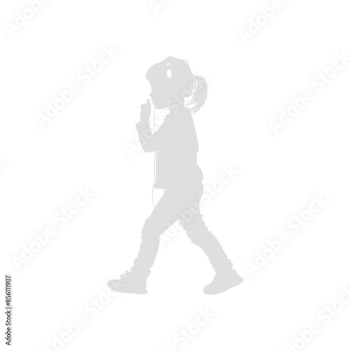Quiet Little Walker: Silhouette of a Child with Finger to Lips.