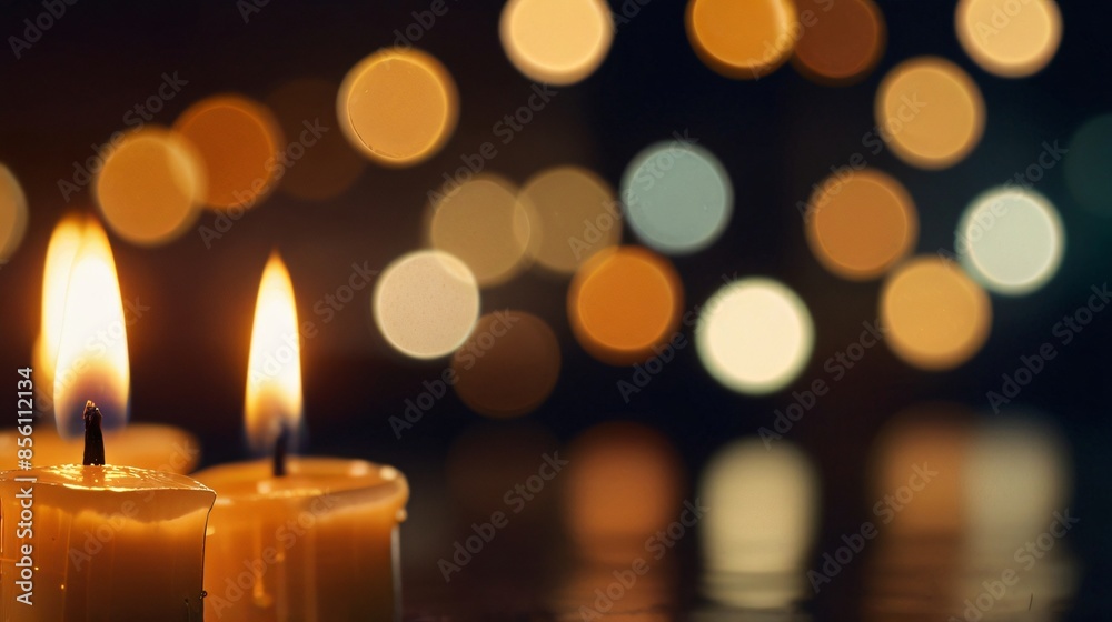 closeup light of candle with blurry background closeup light of candle with blurry background