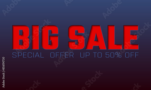 Big sale. Red. Banner template design. Vector illustration. Editable. EPS 10.