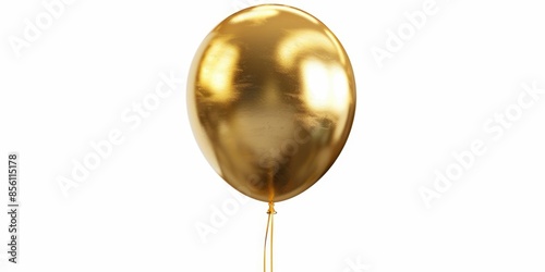 A gold balloon drifting through the air, with no strings attached photo