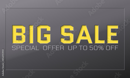 Big Sale yellow. Special offer. Banner template design. Vector illustration. Editable. EPS 10.