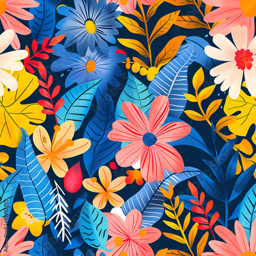 Summer Vibrant Floral Background 04 - Tileable - Image 4 of 8 - 4.2MP
